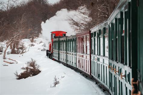 Train in Ushuaia, Tierra Del Fuego National Park in Winter Stock Image - Image of papatagonia ...