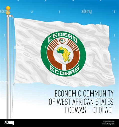 Economic Community of West African States, ECOWAS flag, vector illustration Stock Vector Image ...