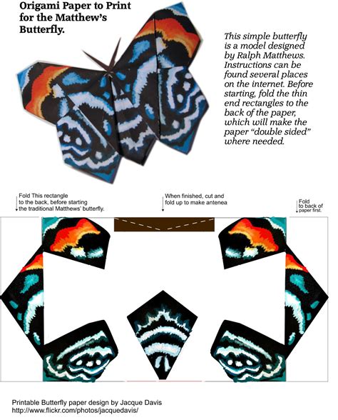 Origami Butterfly Template | Free Printable Papercraft Templates