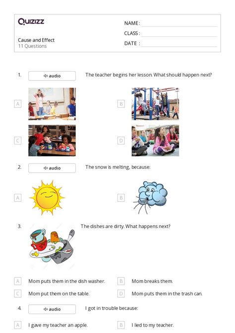 50+ Cause and Effect worksheets on Quizizz | Free & Printable