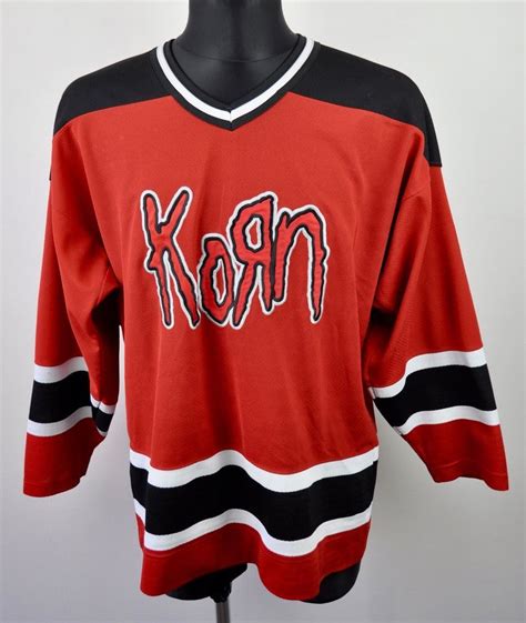 KORN Authentic FOLLOW THE LEADER 99 TOUR Hockey Shirt Men's Large Jersey L VTG | Hockey shirts ...