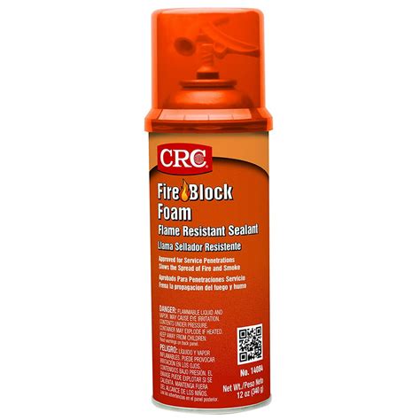 CRC 14084 Orange Fire Block Foam, 12 WT oz., 16 fl. oz. Aerosol - Walmart.com - Walmart.com