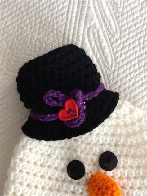 Snowman Hat With Top Hat and Earflaps Crochet Baby Hat - Etsy