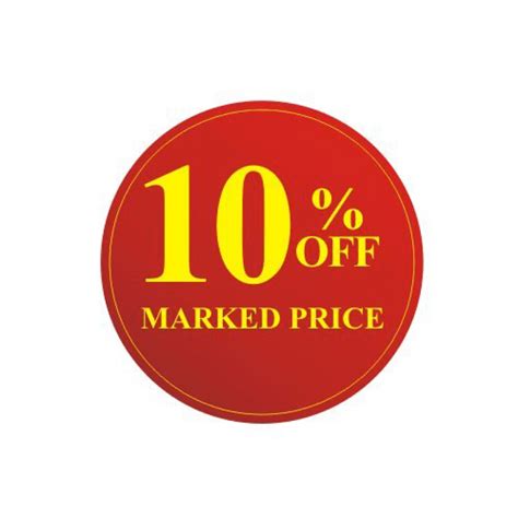 10% off Marked Price Stickers- Red Labels