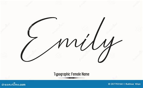 Emily Name Text Word With Love Heart Hand Written For Logo Typography ...