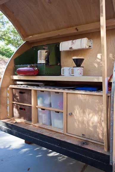 Diy Teardrop Camper Kitchen / Teardrop Trailer Rear Kitchen Love The Pull Out Shelf For The ...