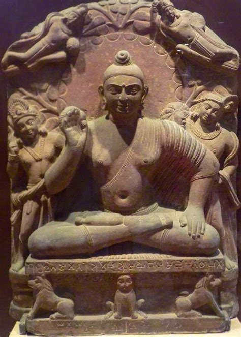 Seated Buddha with attendants, Mathura School of Art, Government Museum ...