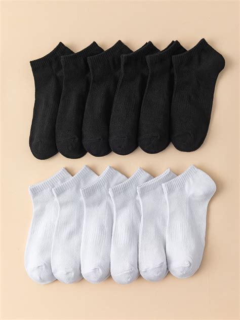 12pairs Men Solid Ankle Socks | Ankle socks, Socks, Sock outfits