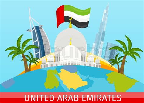 United Arab Emirates tourism poster ... | Stock vector | Colourbox