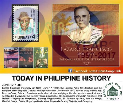 Still Stampin' (Darthphilatelist in Hyper Mode...): Lazaro Francisco, National Artist For Literature