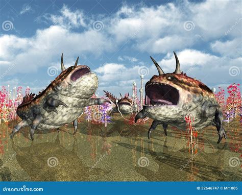 Alien Planet With Alien Creatures Royalty Free Stock Photography - Image: 32646747