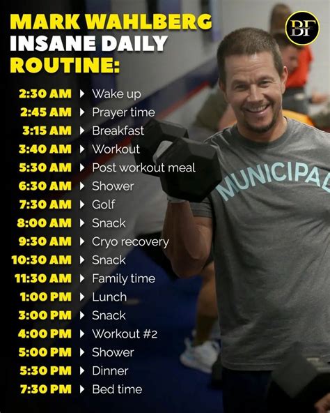 Insane Daily routine of Mark Wahlberg in 2023 | Daily morning routines, Daily routine, Post ...