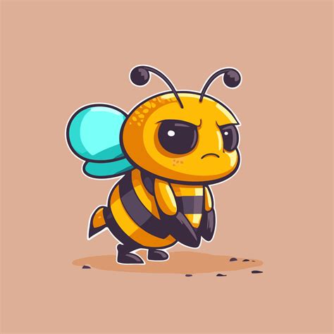 flying honey bee bumblebee character logo mascot flat vector 16088521 ...