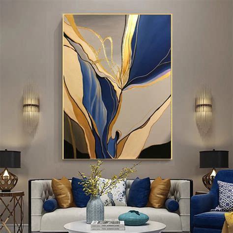 Modern abstract art wall painting with frame Print Canvas | Etsy