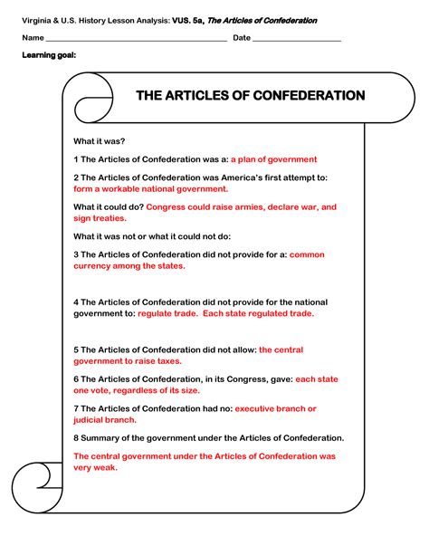 Articles of Confederation Completed Notes - Virginia & U. History ...