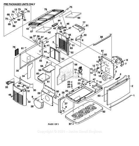 Generac 10 kW Parts Diagram for Enclosure