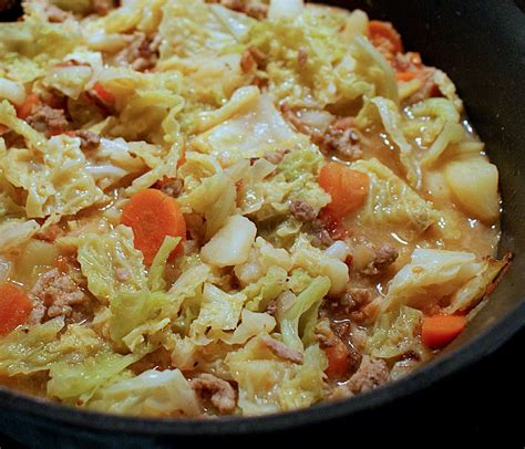 German Savoy Cabbage Stew with Ground Beef • Original Recipe