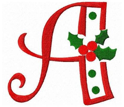 Christmas Holly Letters Font Machine Embroidery Design - Etsy