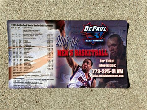 DePaul Blue Demons Mens Basketball 200304 Magnet Schedule : Free ...