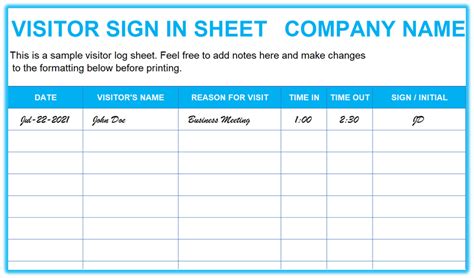 Free Visitor Log Template Download | Blog | VisitorBay
