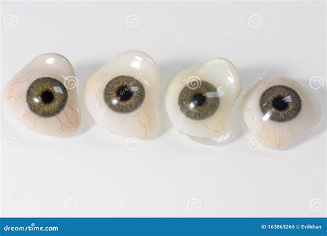 Glass Eye Prosthetic or Ocular Prosthesis with Shadow on White Stock ...