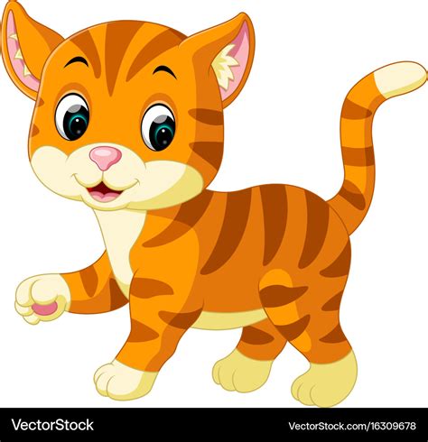 Cute cat cartoon Royalty Free Vector Image - VectorStock