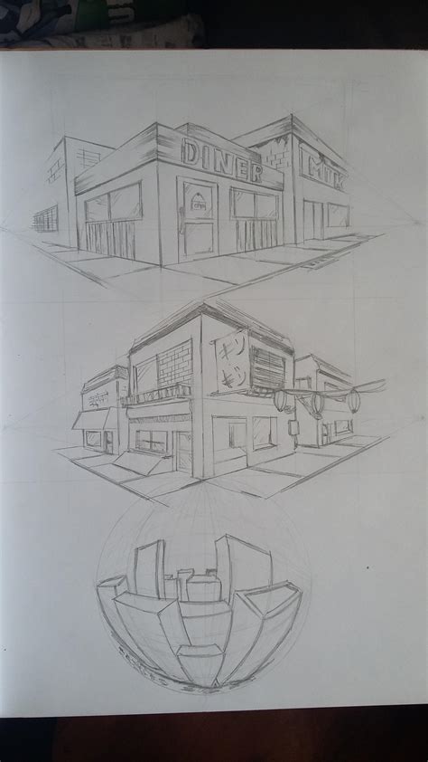 Made my first 2 perspective and sphere drawings. Any criticism is ...