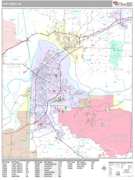 Fort Smith Arkansas Wall Map (Premium Style) by MarketMAPS