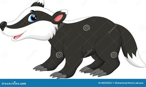 Cute badger cartoon stock illustration. Illustration of cartoon - 68559022