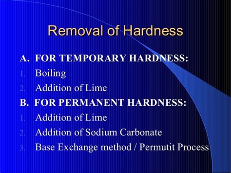 Water Removal: Temporary Hardness Of Water Removal