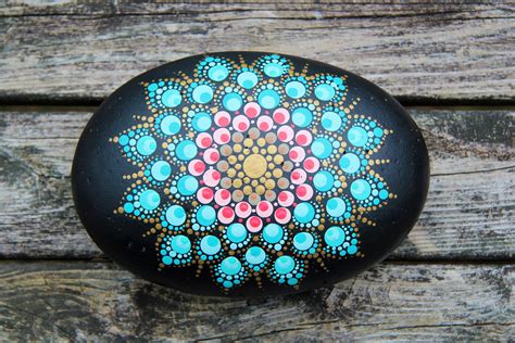 One of my favourite mandalas I've done on a rock Mandala Painted Rocks, Painted Rocks Kids ...