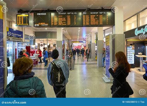 Venezia Mestre Railway Station Editorial Stock Photo - Image of timetable, people: 160238013