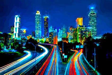 Atlanta Skyline Painting at PaintingValley.com | Explore collection of ...