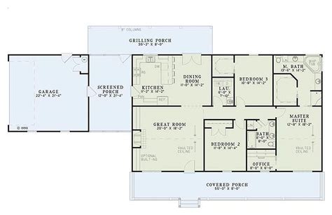 Ranch Style House Plan - 3 Beds 2 Baths 1800 Sq/Ft Plan #17-2142 - Houseplans.com