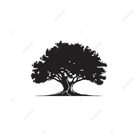 an oak tree silhouetted against a white background