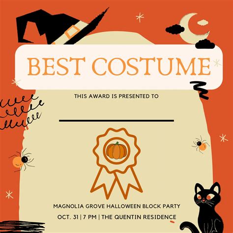 Halloween Best Costume Award - Etsy