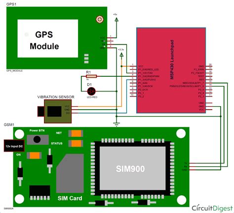 Power Theft Detection Project Circuit Diagram