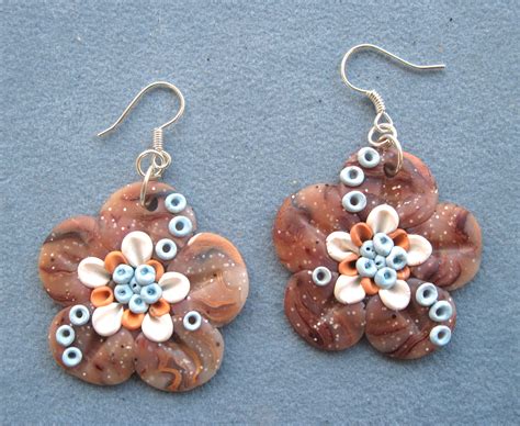 Flowers Earrings Polymer Clay Unique Handmade - Fimo - OOAK on Luulla