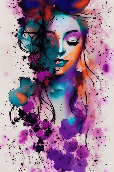 Watercolor Abstract Woman's Face · Creative Fabrica