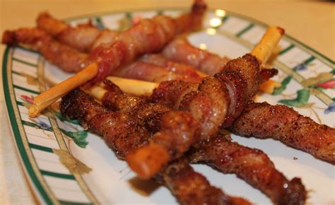 Sweet and Spicy Bacon Wrapped Breadsticks