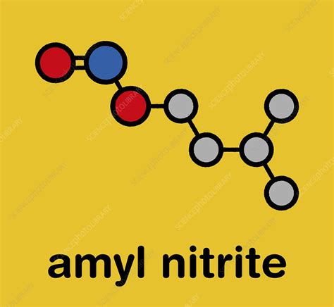 Amyl nitrite molecule - Stock Image - C045/7190 - Science Photo Library