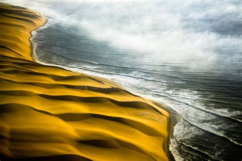 Sand Dunes of Namib Desert from Aircraft on Skeleton Coast in Namibia Stock Image - Image of ...