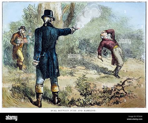 HAMILTON-BURR DUEL, 1804. /nThe duel fought between Alexander Hamilton ...