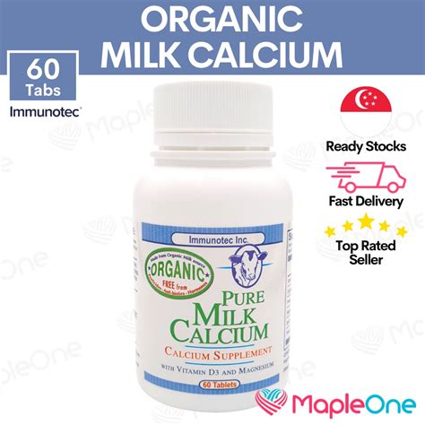 Organic Pure Milk Calcium w Vitamin D3 Magnesium 60 Tablets - Canada ...