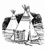Teepee Wigwam Drawing Coloring Tent Pages Clipart Sheet Drawings Native  sketch template
