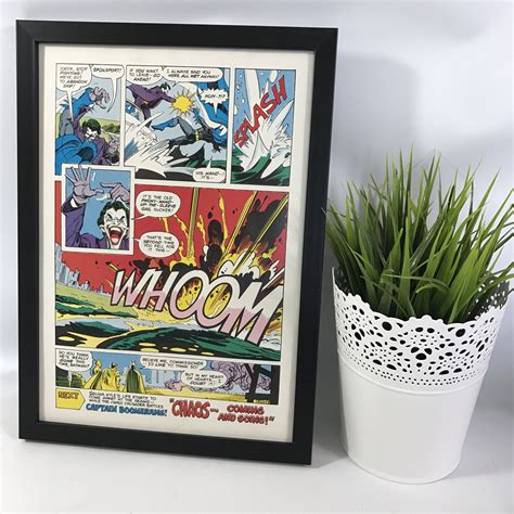 Retro Batman Comic Frame Vintage Joker Poster Framed Wall - Etsy