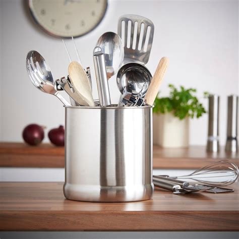 VonShef Stainless Steel Utensil Holder Large Capacity Organizer Caddy, Great for 5060351494915 ...