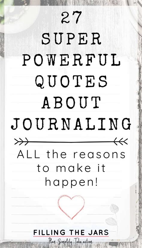 27 Powerful Quotes About Journaling That Will Inspire You to Write | Filling the Jars