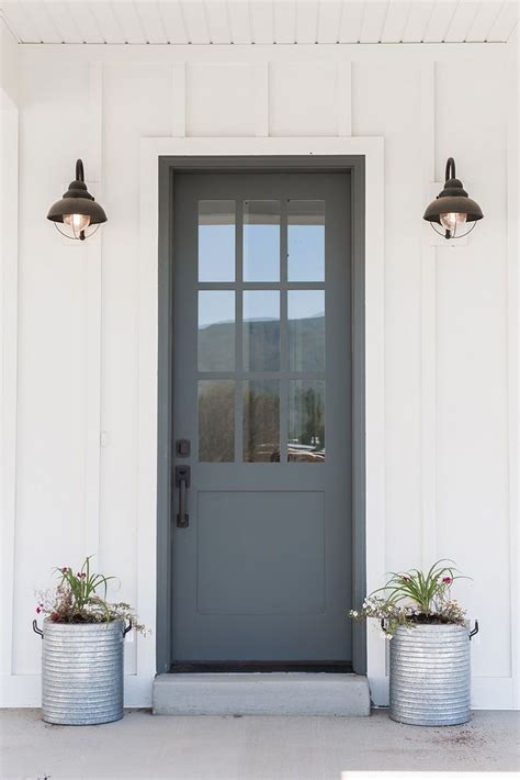 White Modern Farmhouse | House exterior, Painted front doors, White modern farmhouse