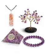 Buy Reikved Amethyst Healing Crystals Set Kit Crystal Tree Good Luck ...